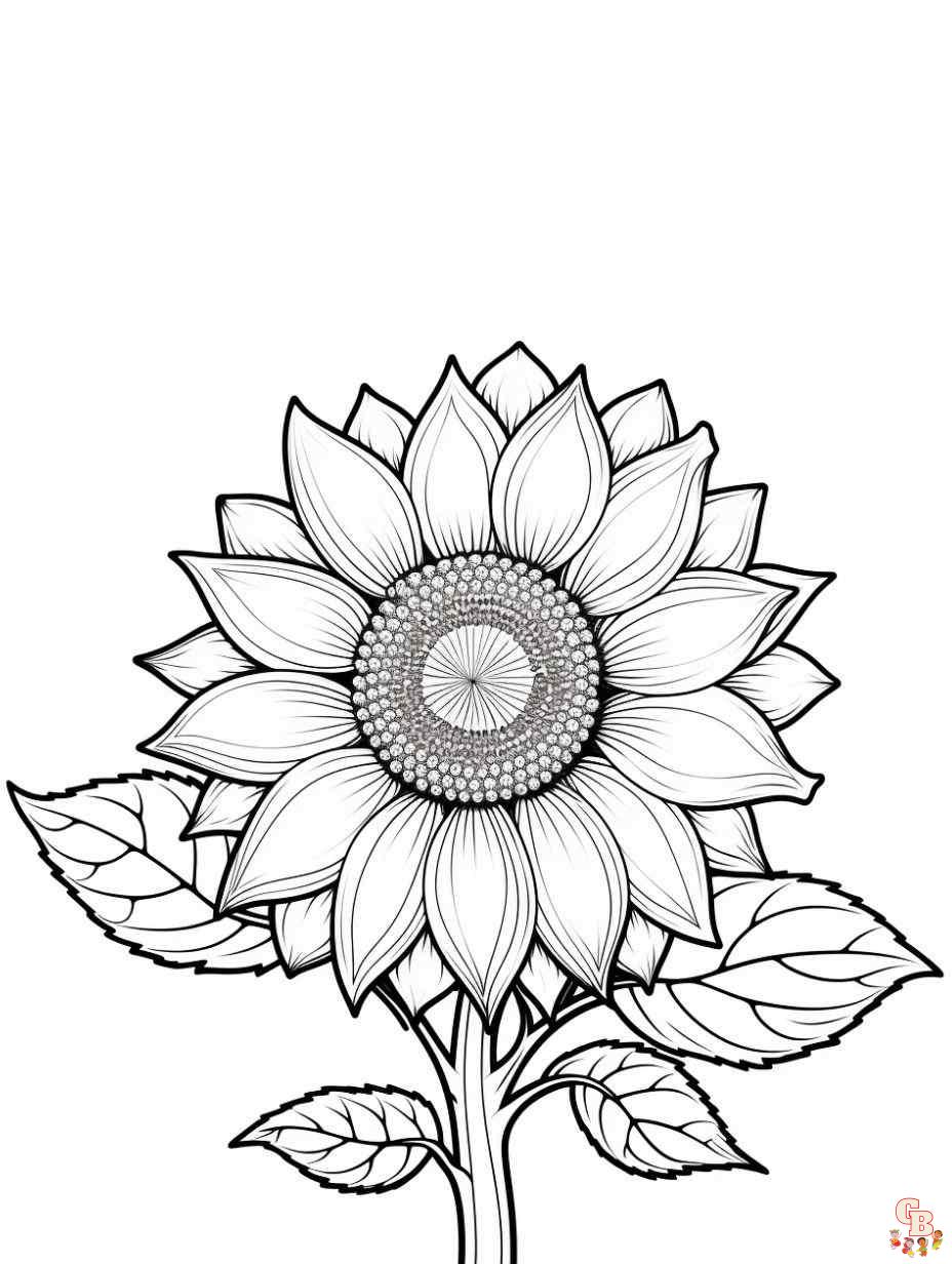 sun and flower coloring pages