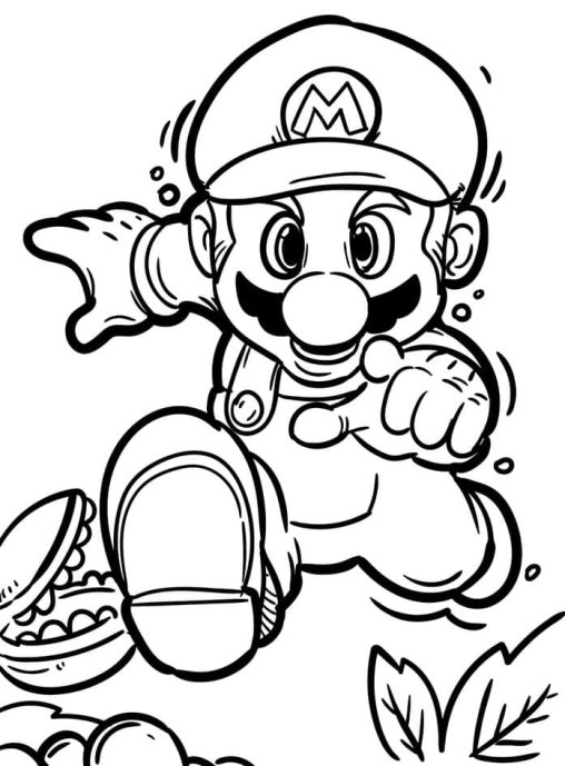 Free Mario Coloring Pages Printable For Kids and Adults