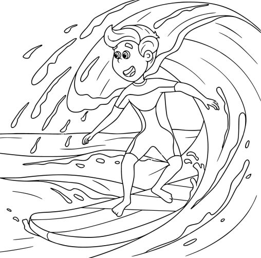 Printable Surfing Coloring Pages Free For Kids And Adults