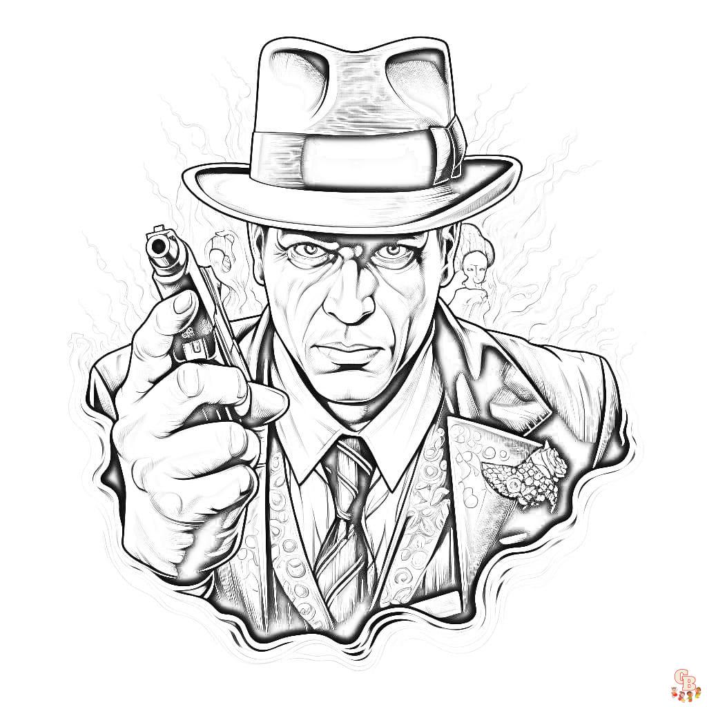 tattoo gangster coloring pages for adults