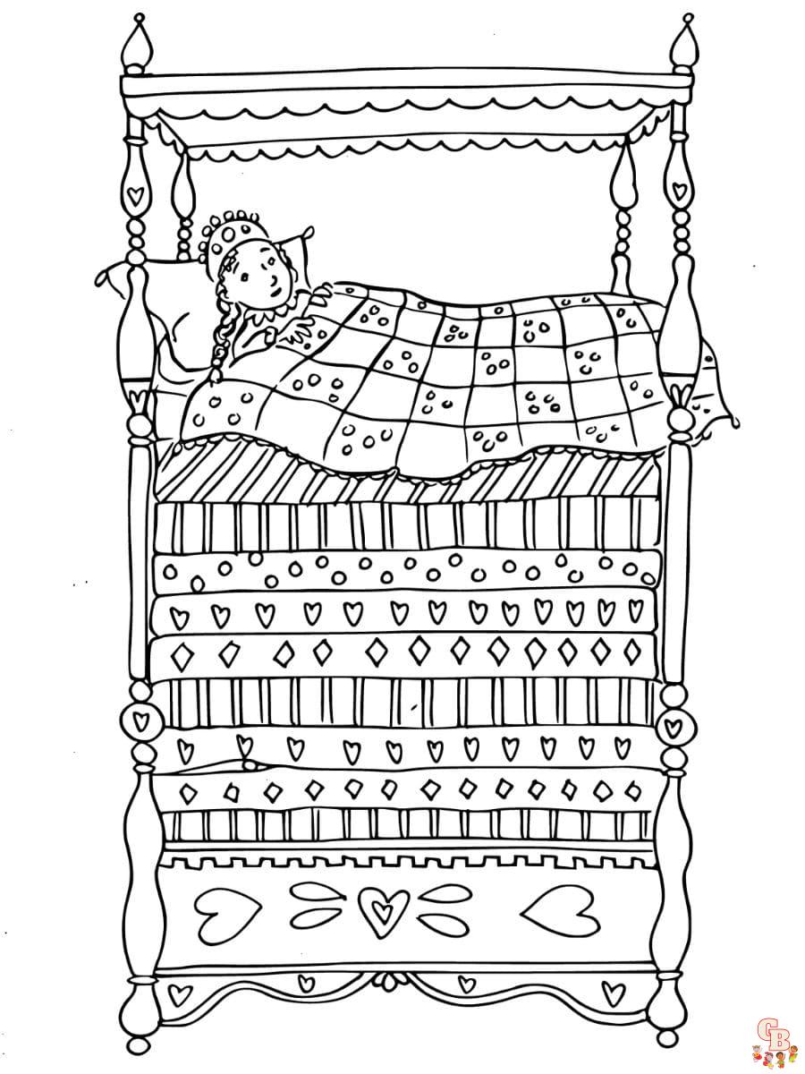 the princess and the pea coloring pages