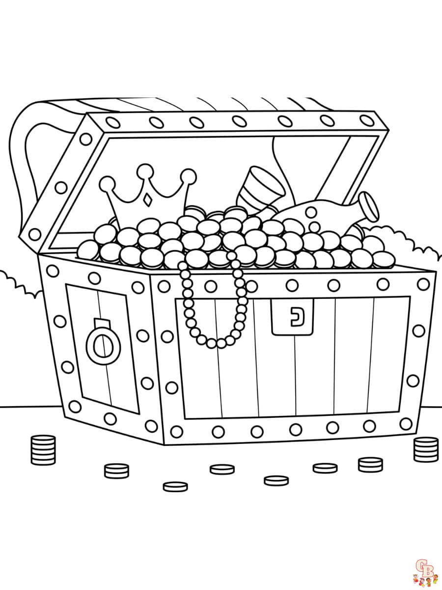 Treasure Chest Coloring Pages