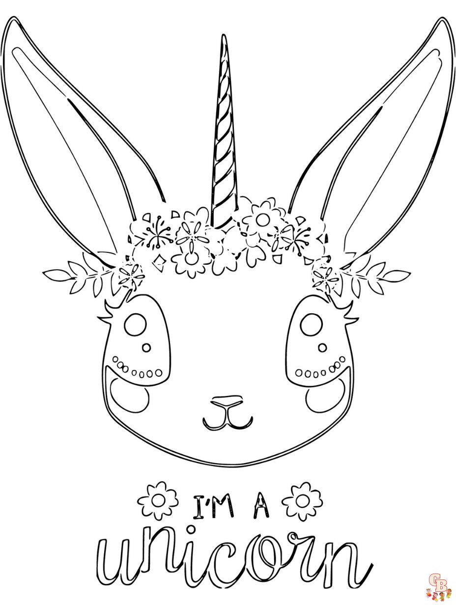 unicorn bunny coloring pages