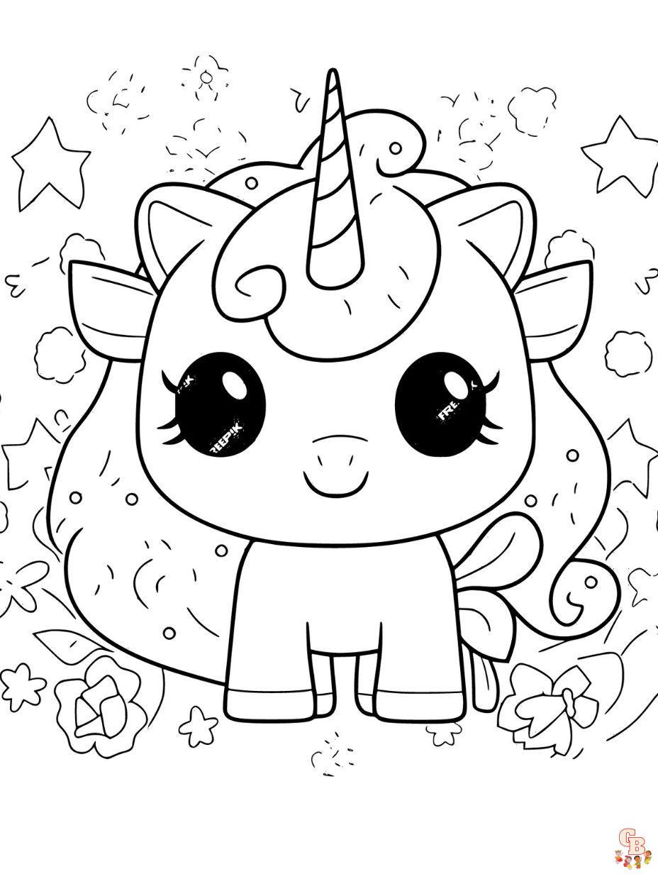 unicorn cartoon coloring pages