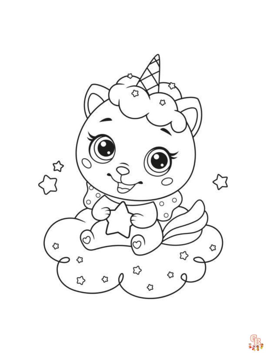 unicorn cat coloring pages to download