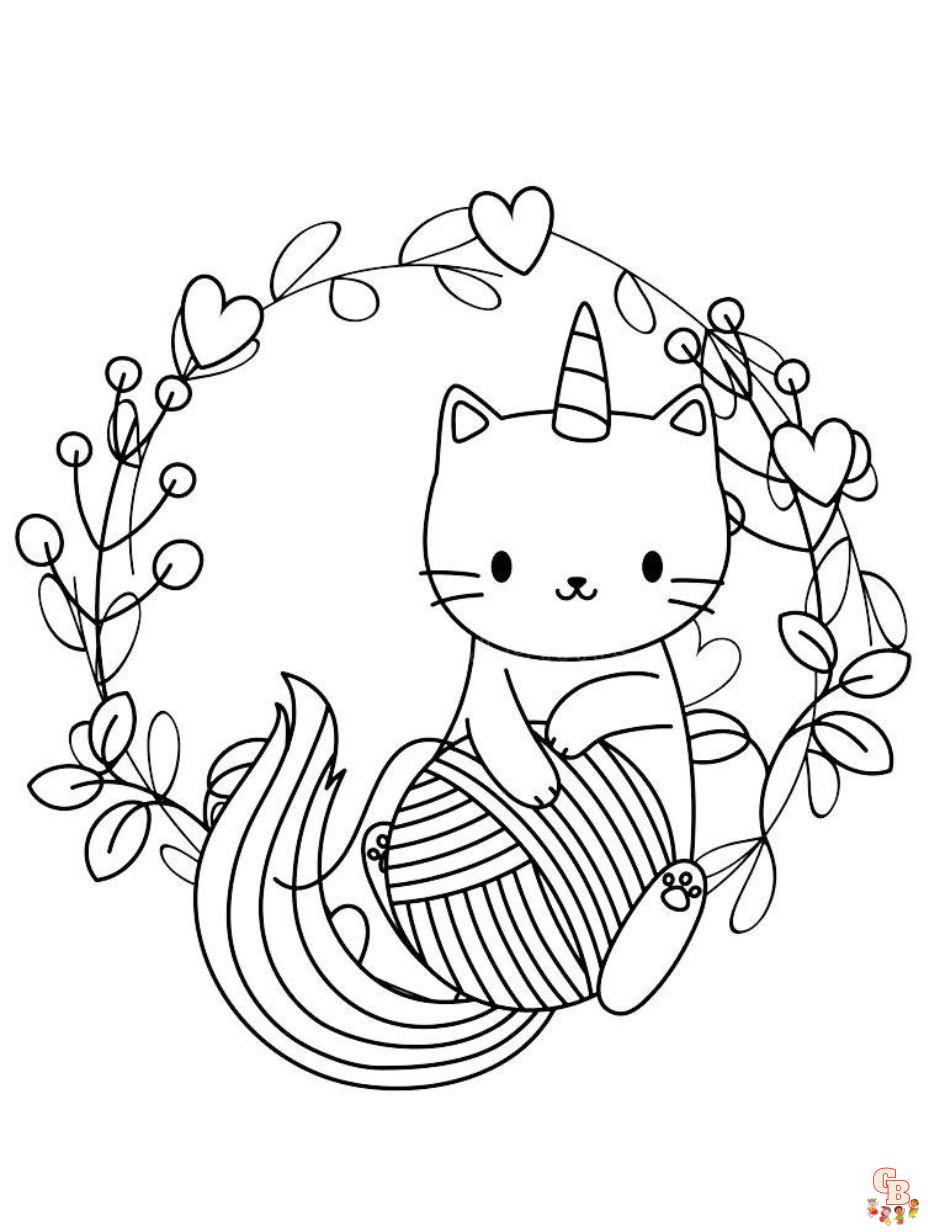 dibujos de gatos unicornios para colorear