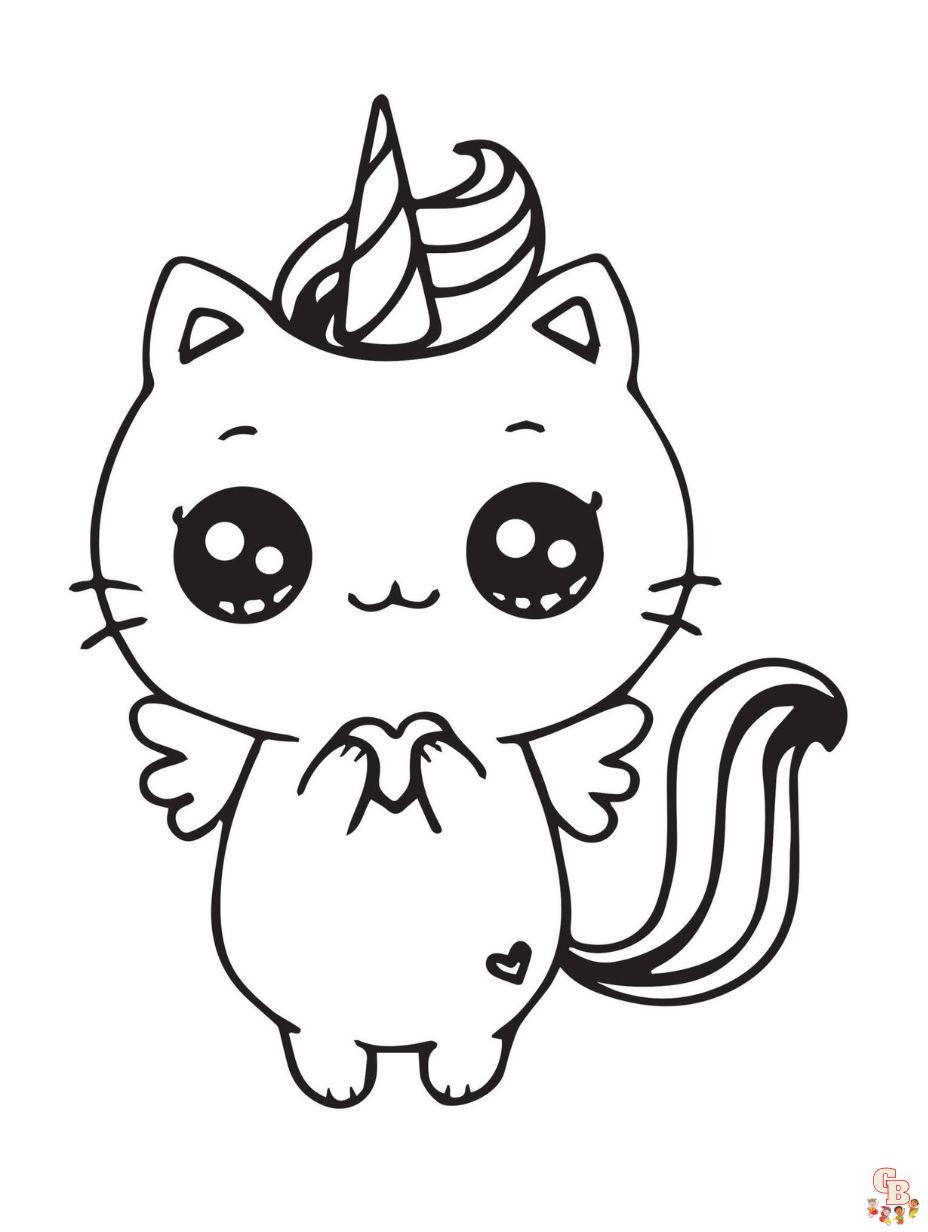 dibujos de gatos unicornios para colorear gratis