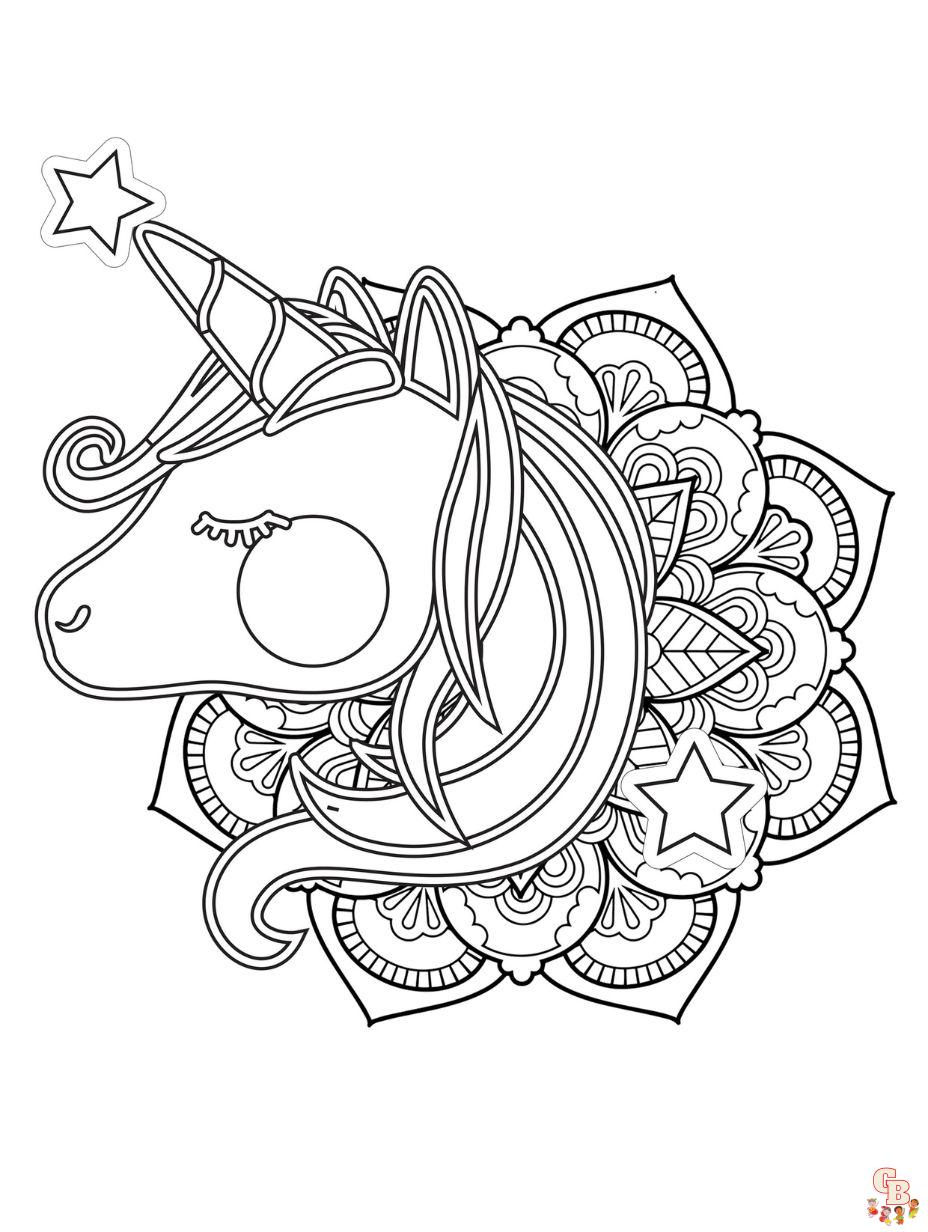 dibujos de unicornios para colorear mandala