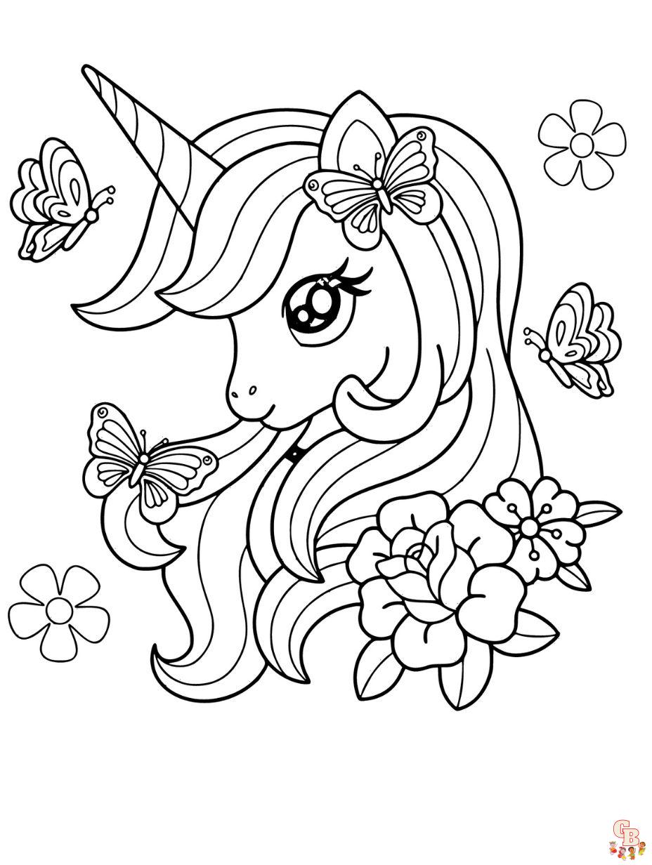 unicorn flowers coloring pages