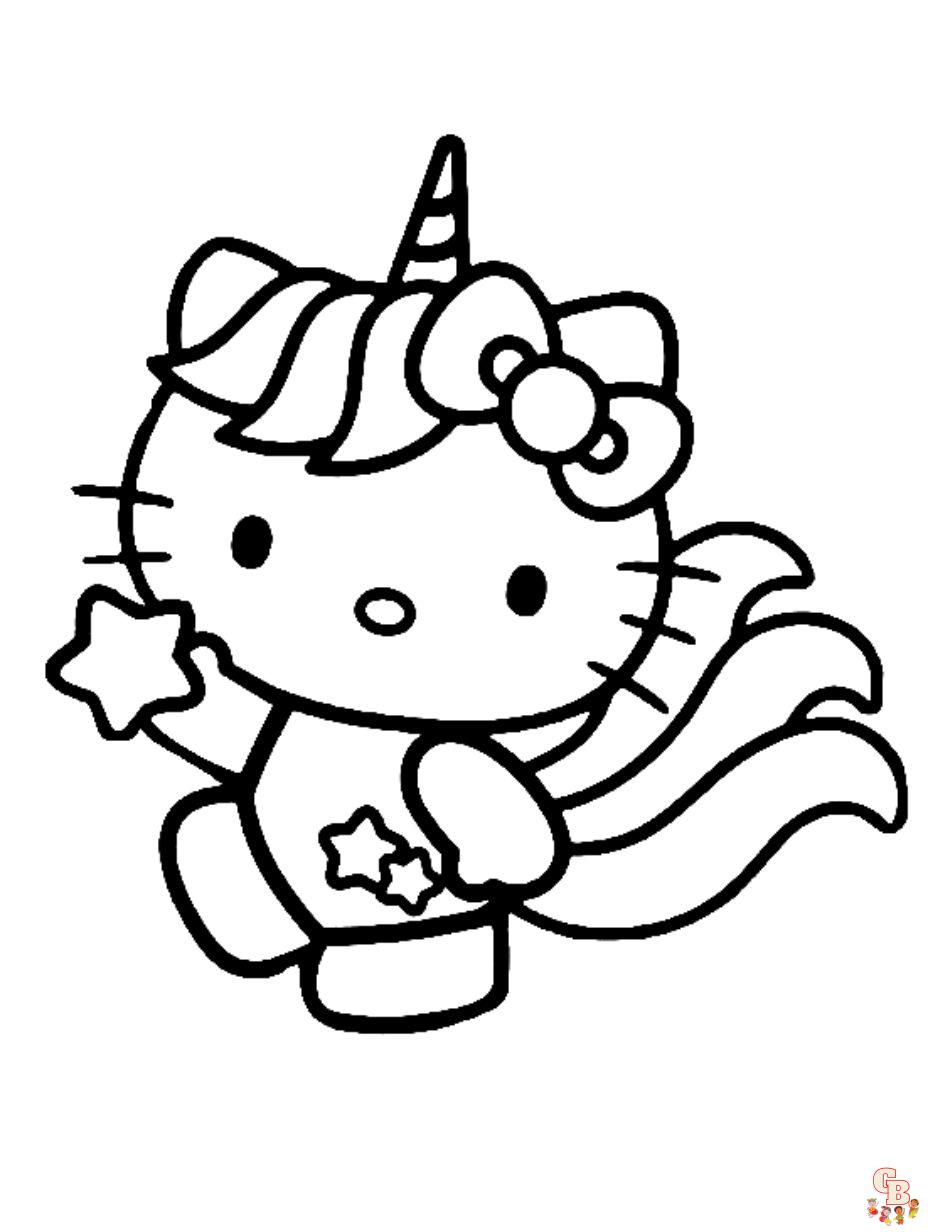 gatito unicornio dibujos para colorear