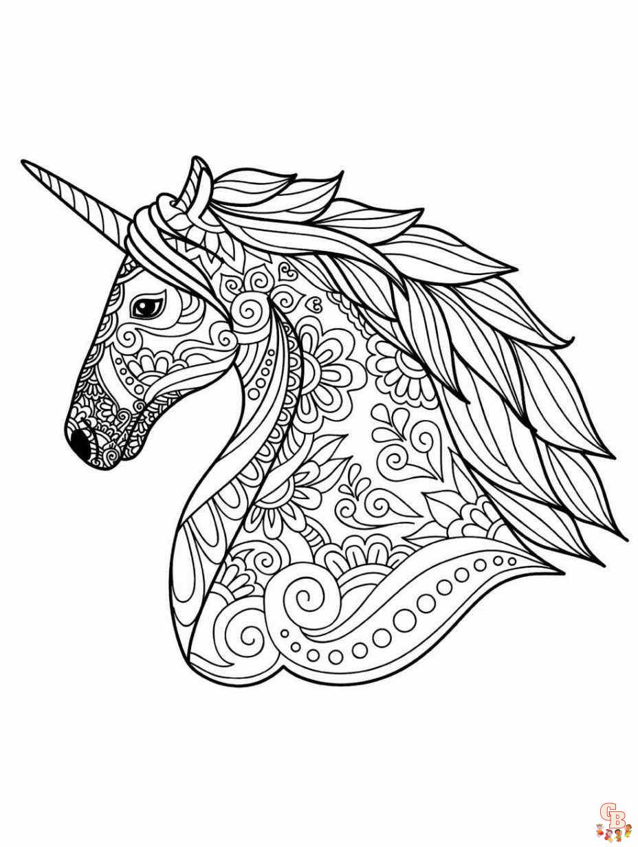 mandala de unicornio dibujos para colorear