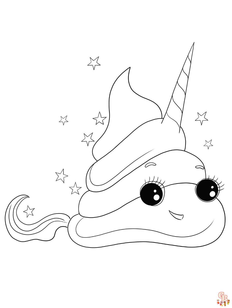 unicorn poop coloring pages