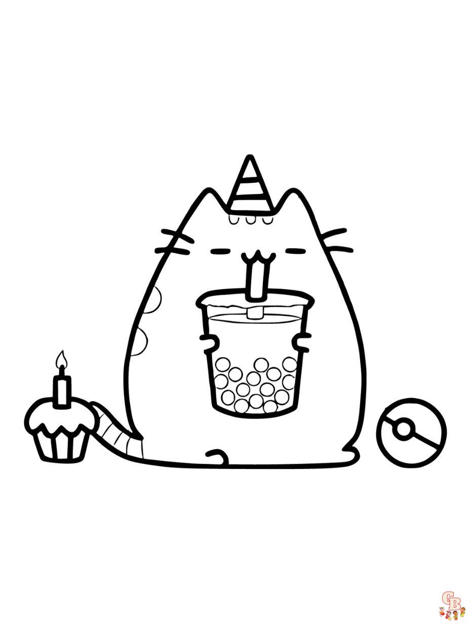 unicorn pusheen coloring pages