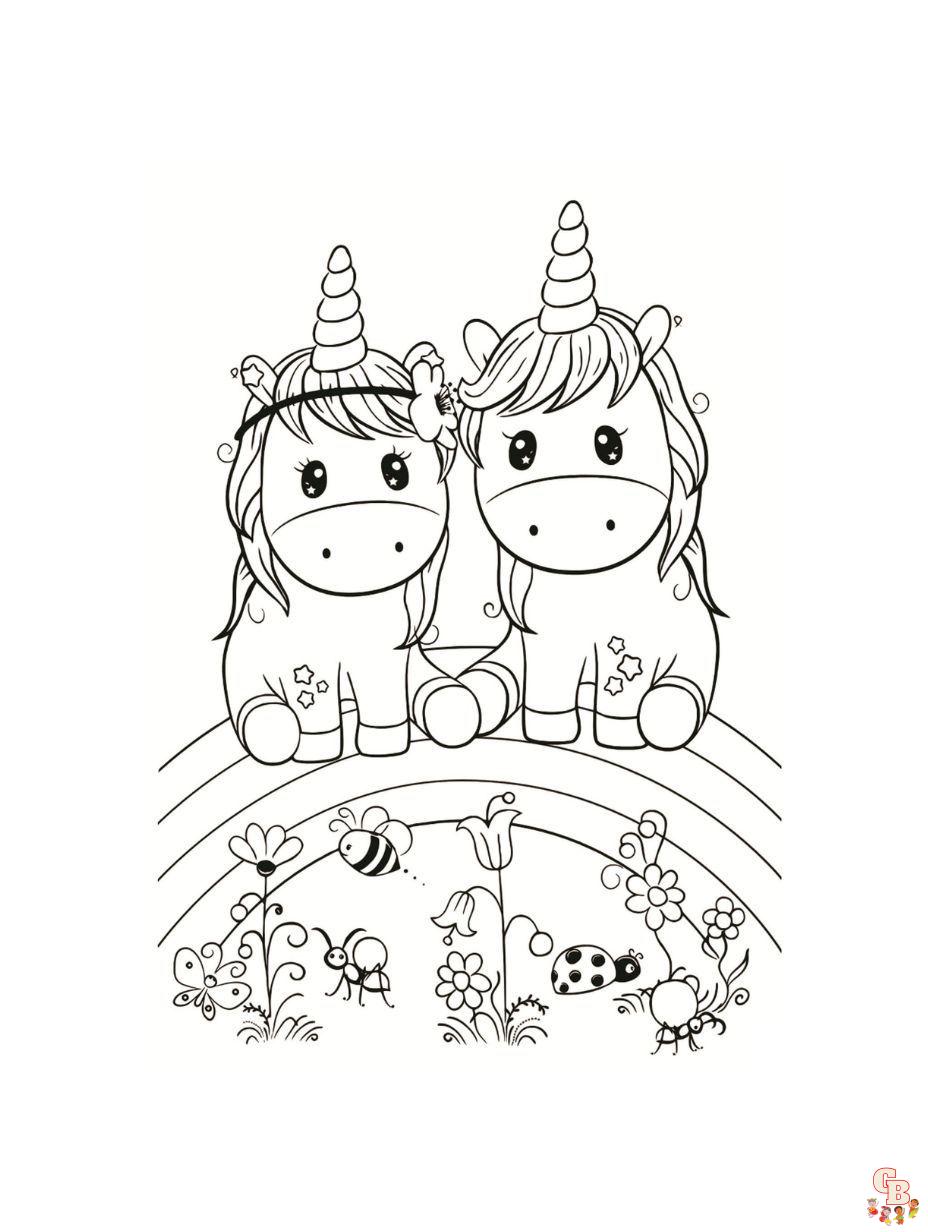 dibujos de unicornio arcoiris para colorear