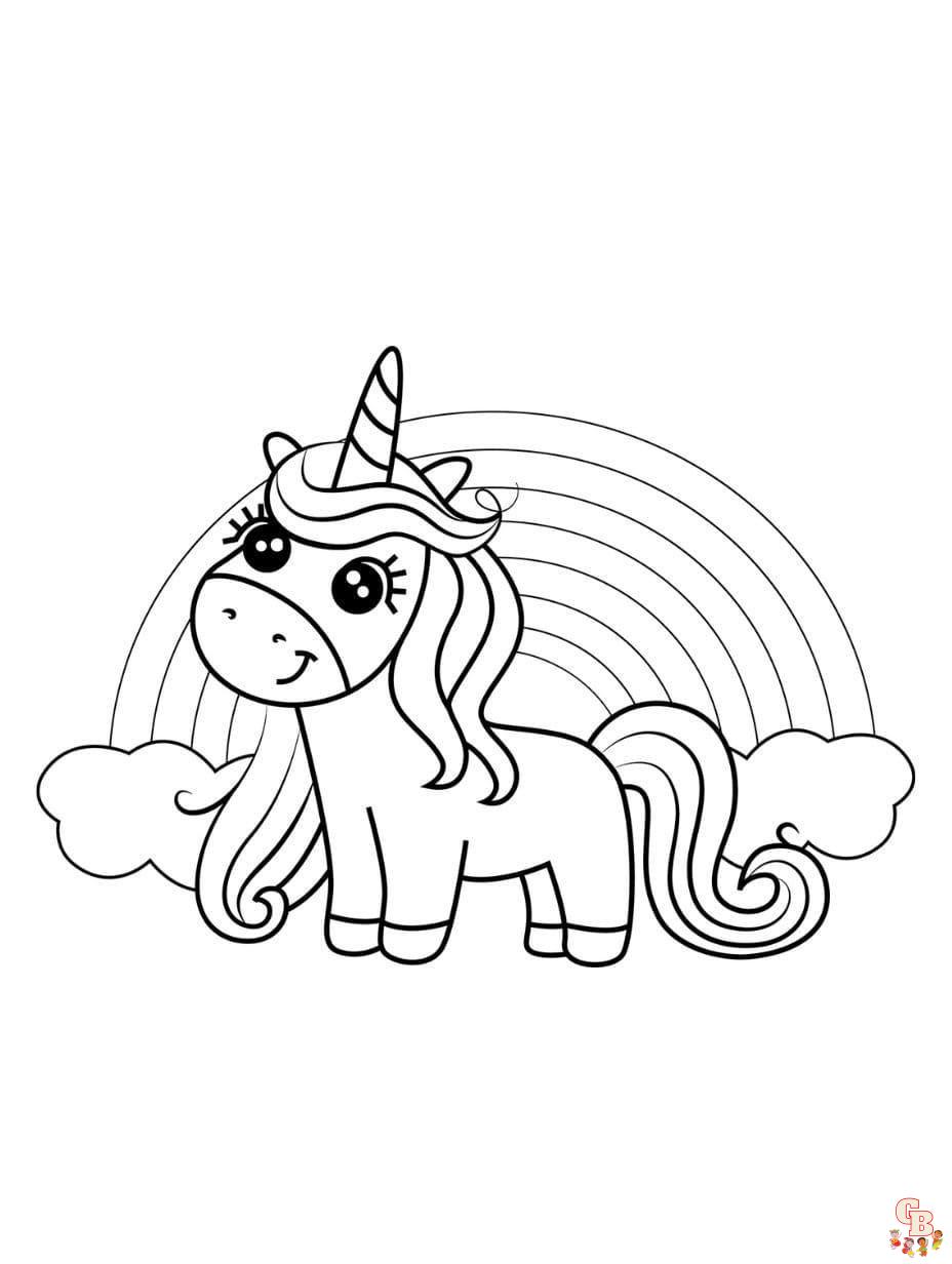 unicorn with rainbow coloring pages