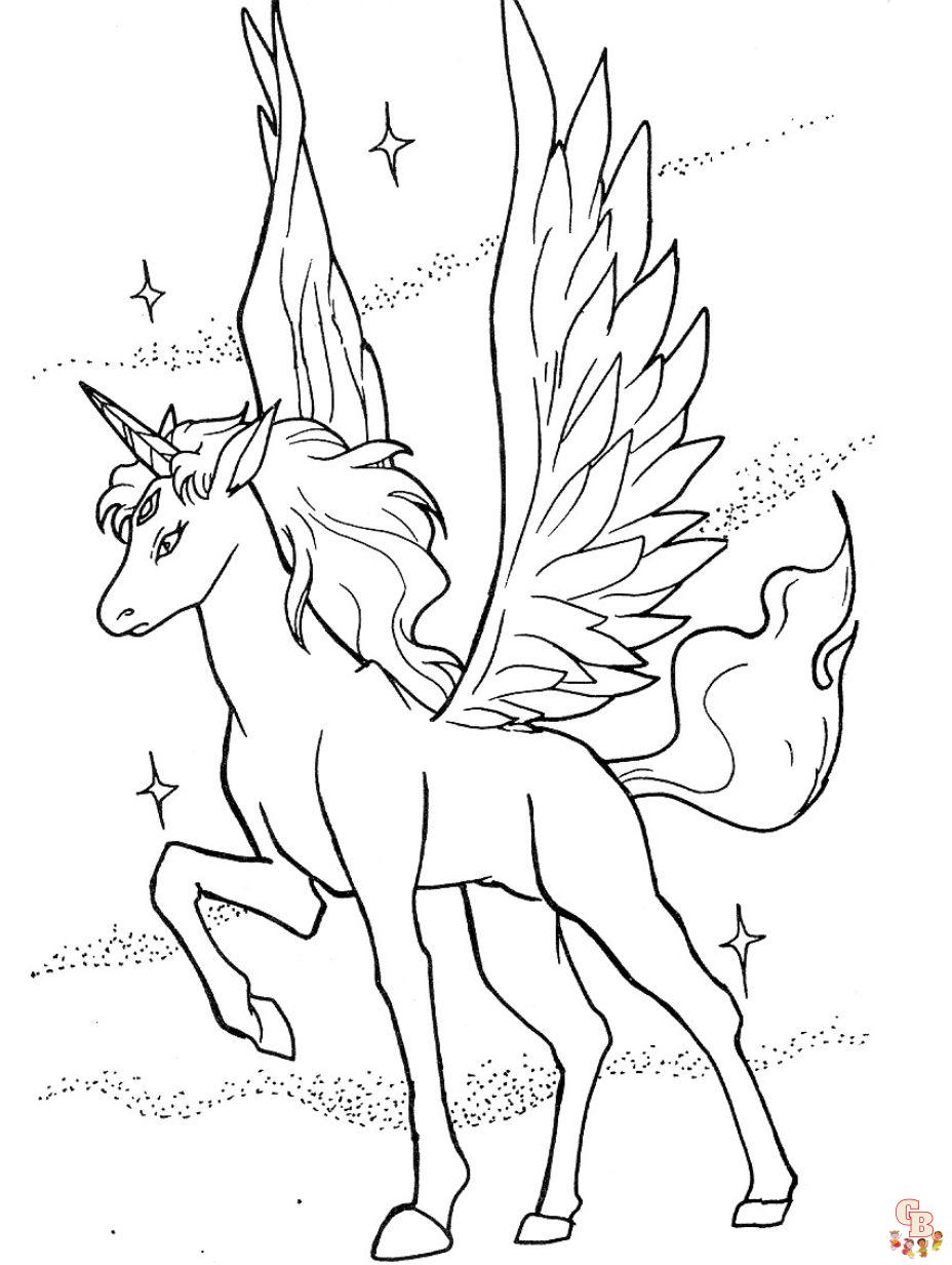 unicorn with wings coloring page