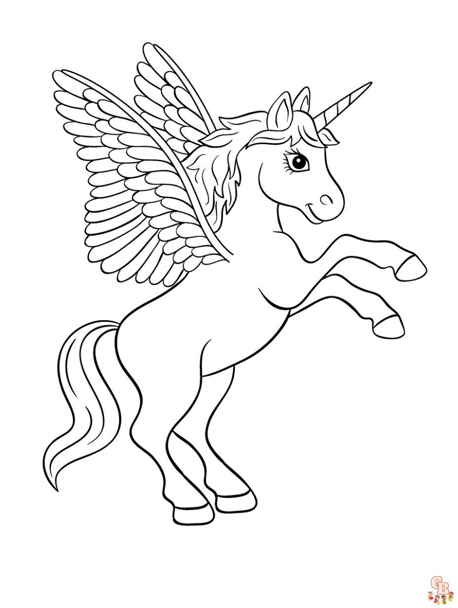 unicornio con alas dibujos para colorear