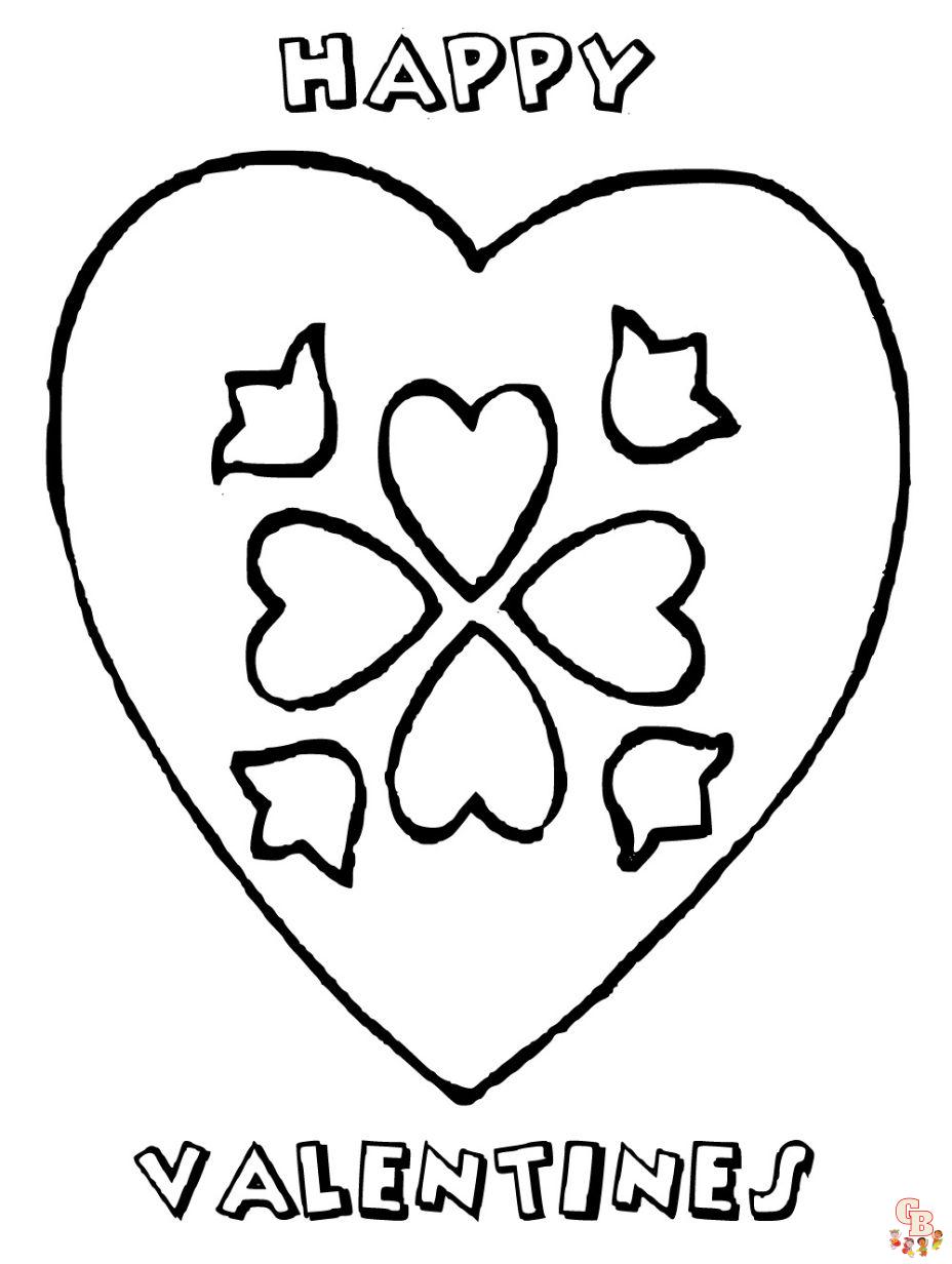 valentines day hearts coloring pages