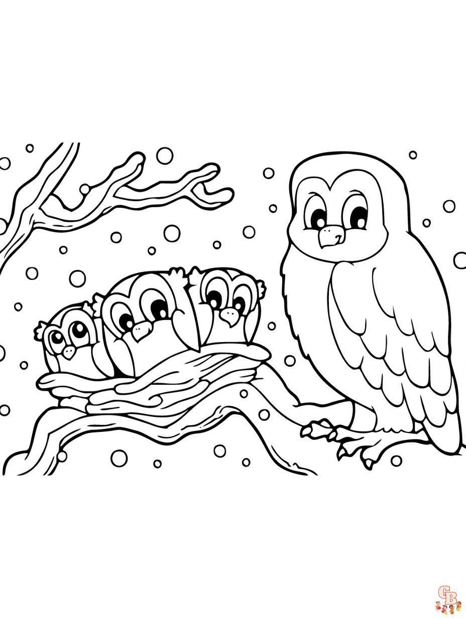 winter animal coloring page