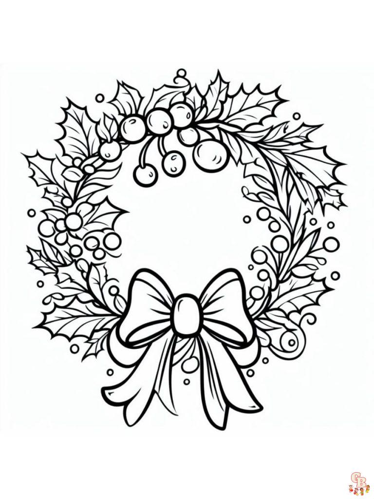 Printable Wreath Coloring Pages Free For Kids And Adults