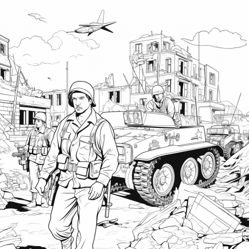 Printable WW2 Coloring Pages Free For Kids And Adults