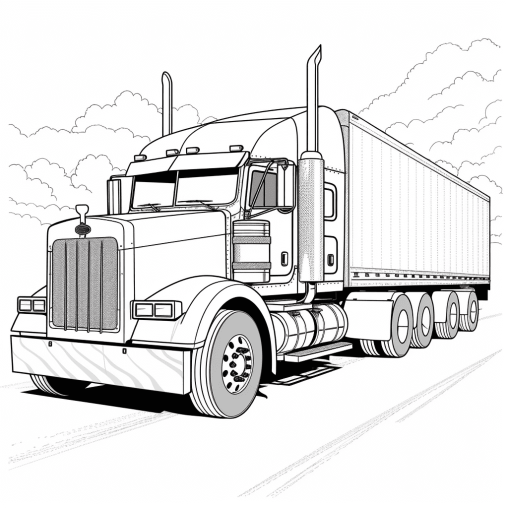 Printable 18 Wheeler Coloring Pages Free For Kids And Adults