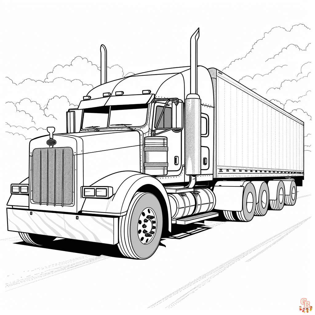 18 Wheeler Coloring Pages