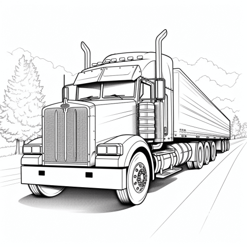 Printable 18 Wheeler Coloring Pages Free For Kids And Adults