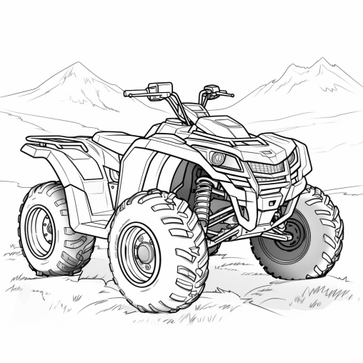 Printable 4 Wheeler Coloring Pages Free For Kids And Adults