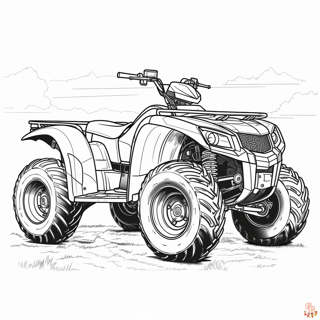 4 wheeler coloring pages printable free