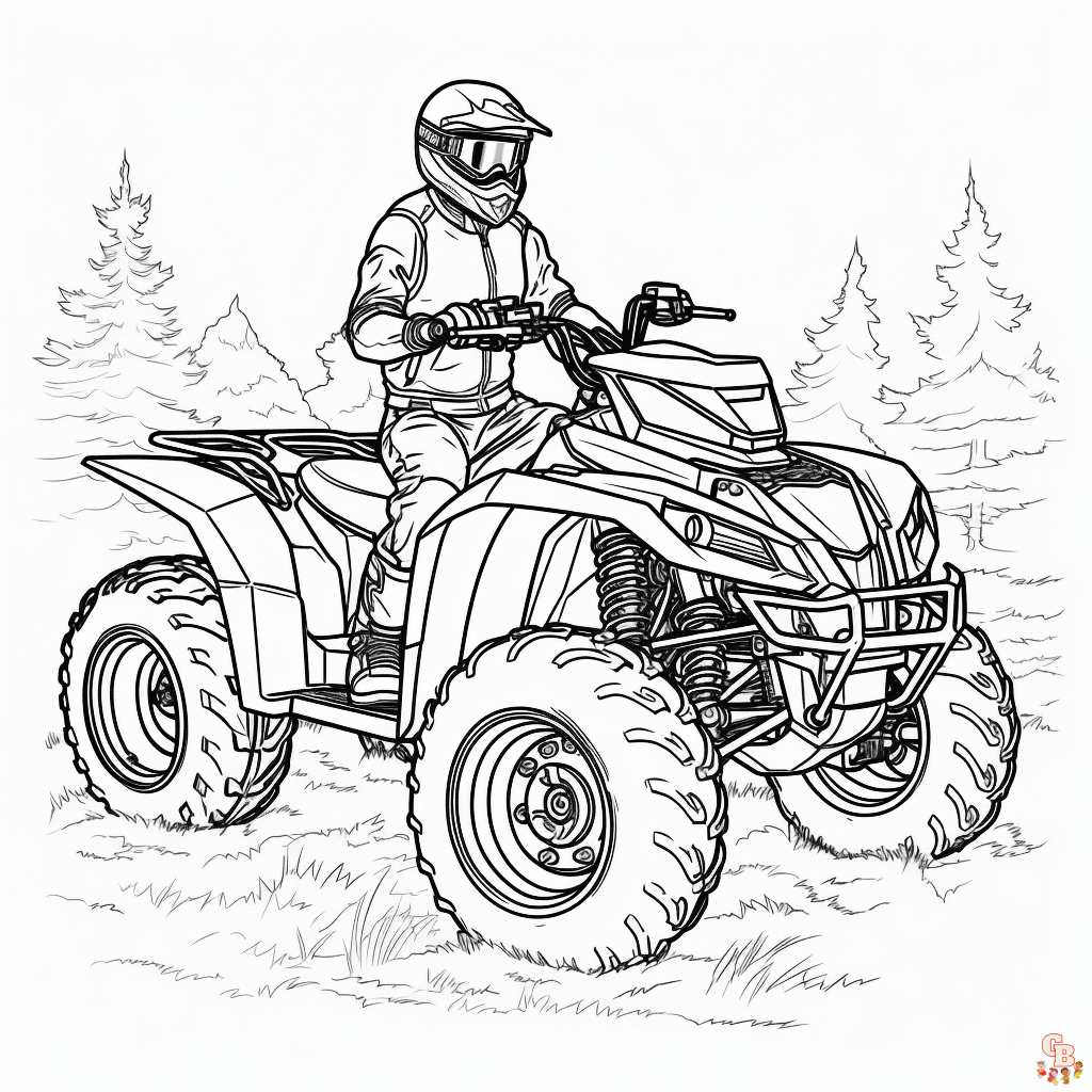 4 wheeler coloring pages printable