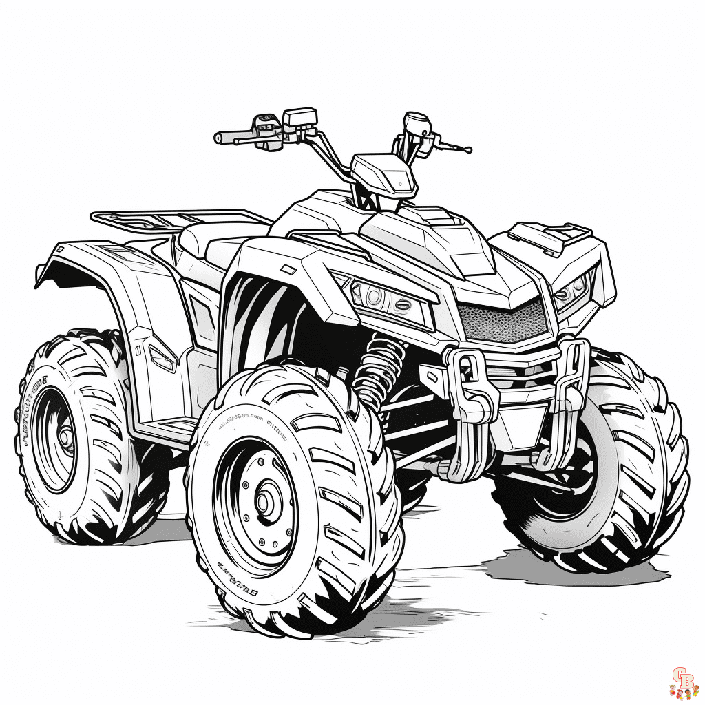 4 wheeler coloring pages to print