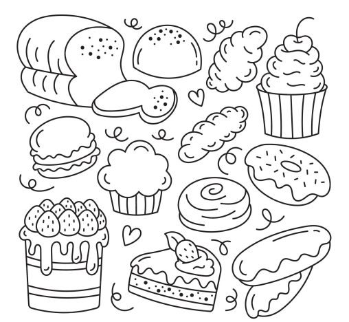 Printable Bakery Coloring Pages Free For Kids And Adults