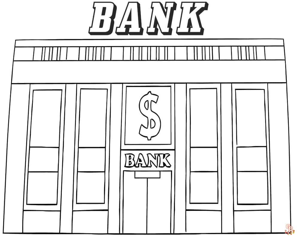Bank coloring pages printable free