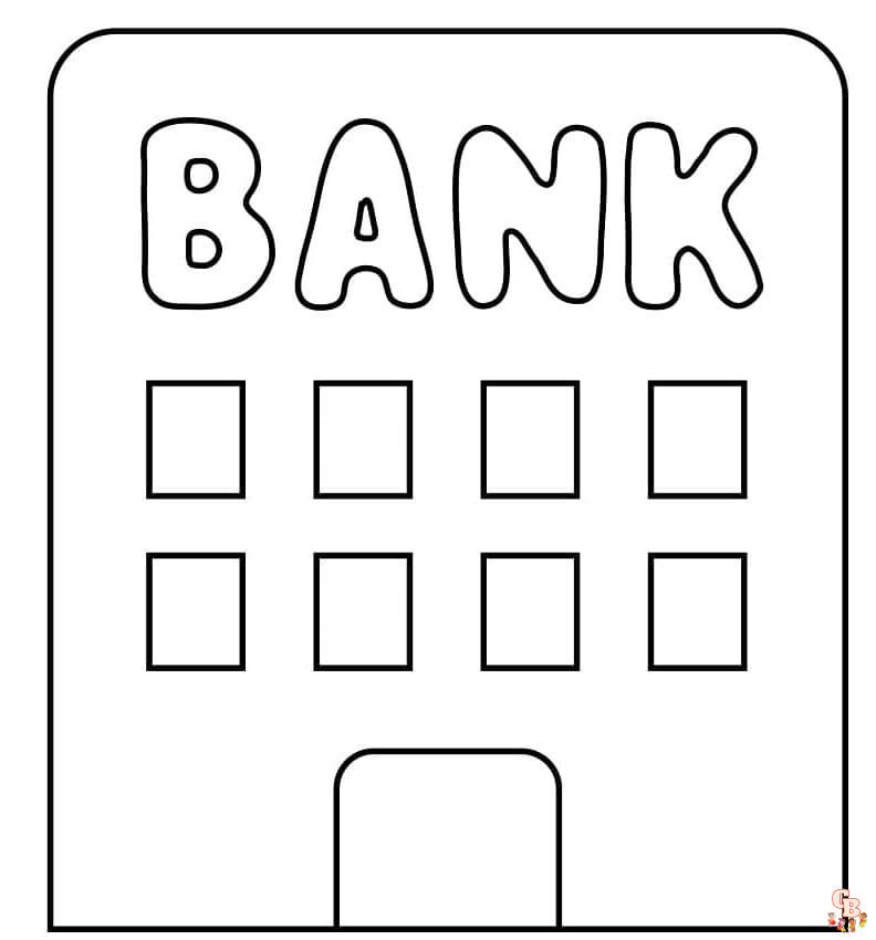 Bank coloring pages to print