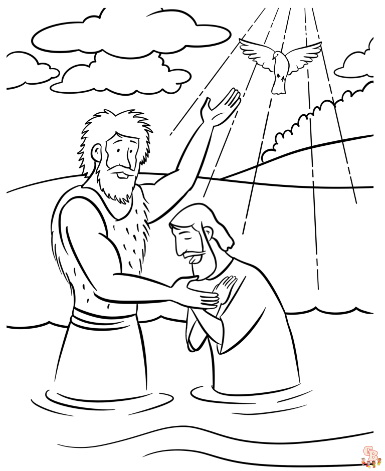 Printable Baptism Coloring Pages Free For Kids And Adults