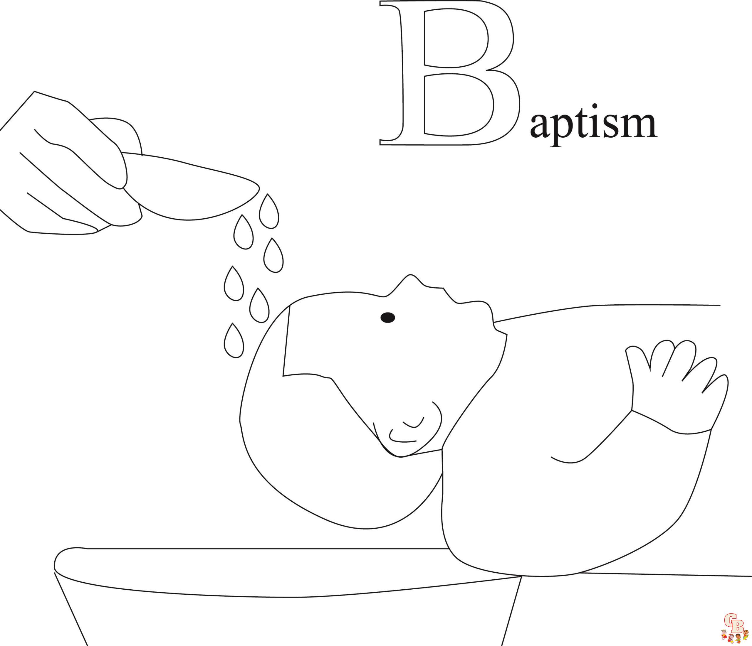 Baptism coloring pages to print