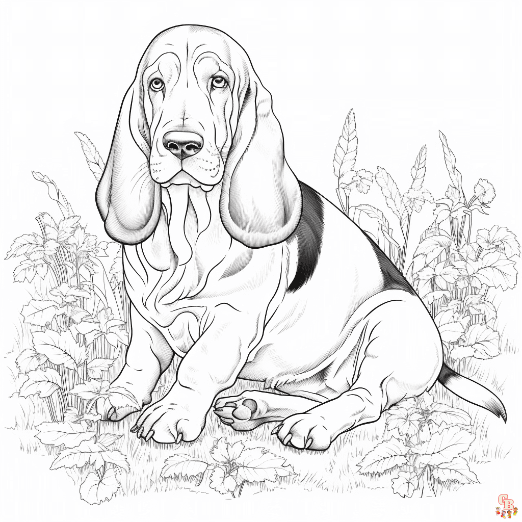 Basset Hound coloring pages printable
