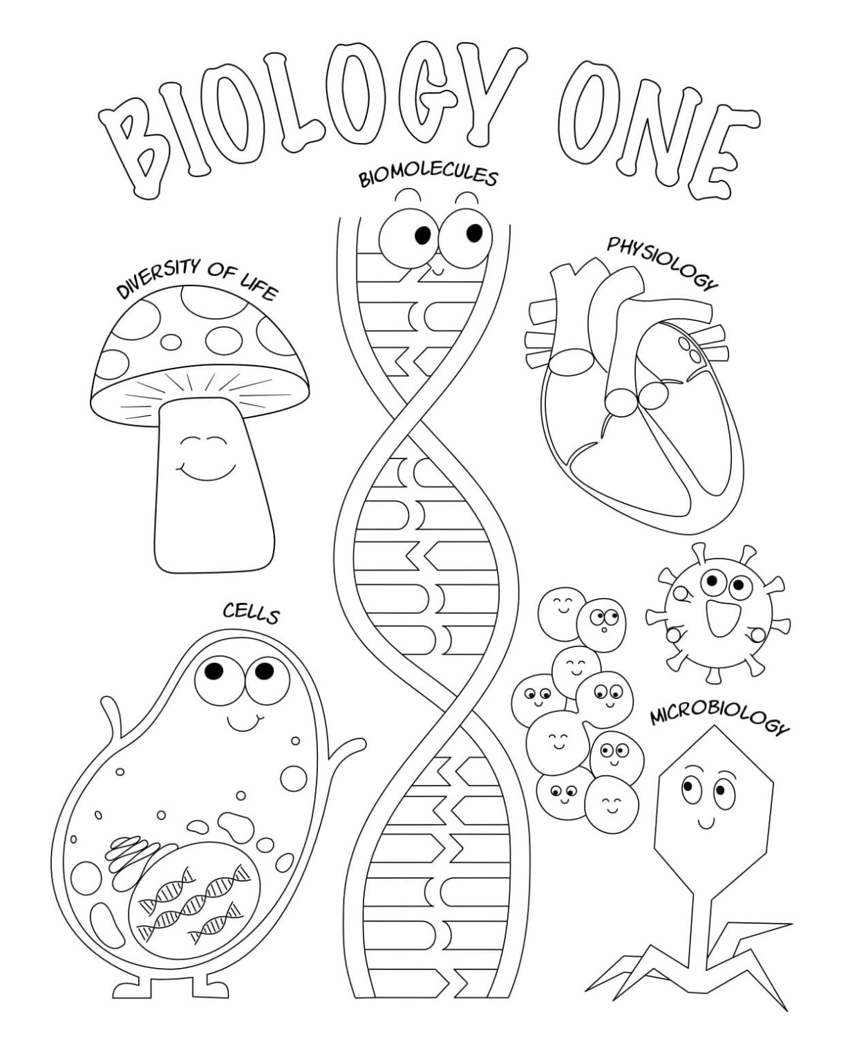 Printable Biology Coloring Pages Free For Kids And Adults