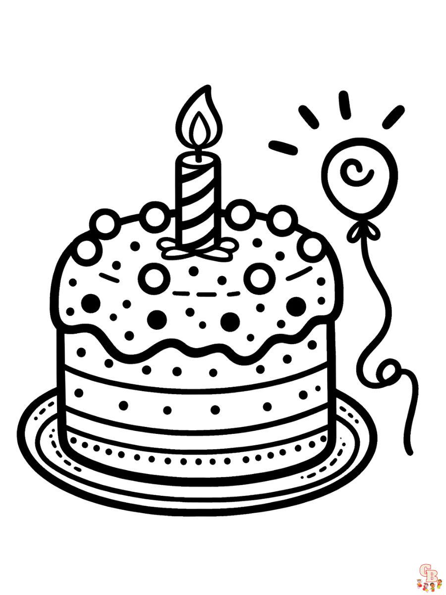 Birthday Cake Coloring Pages printable