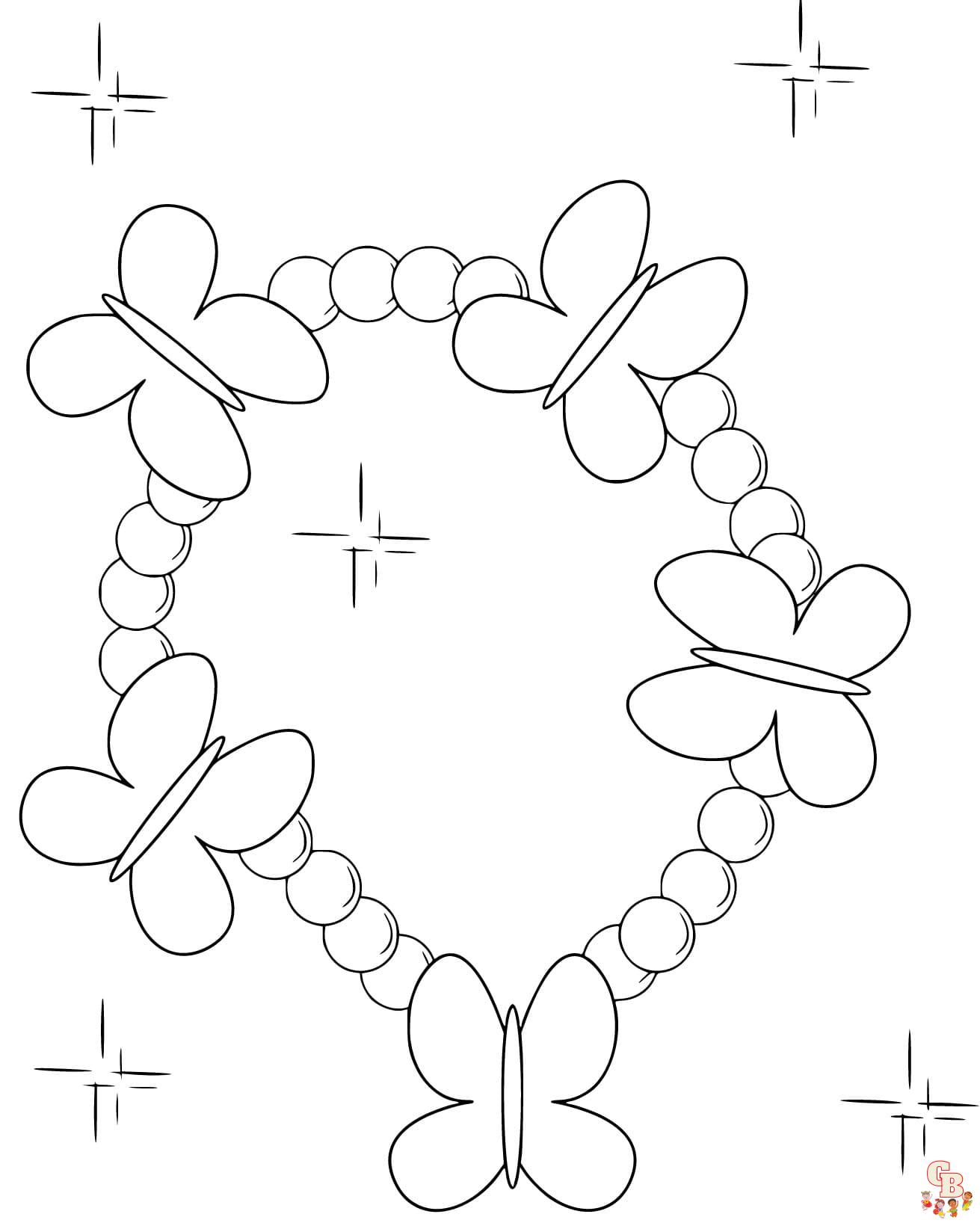 Bracelet coloring pages to print
