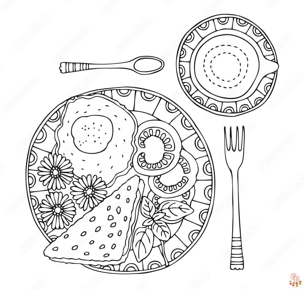 Breakfast Coloring Sheets