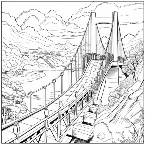 Printable Bridge Coloring Pages Free For Kids And Adults