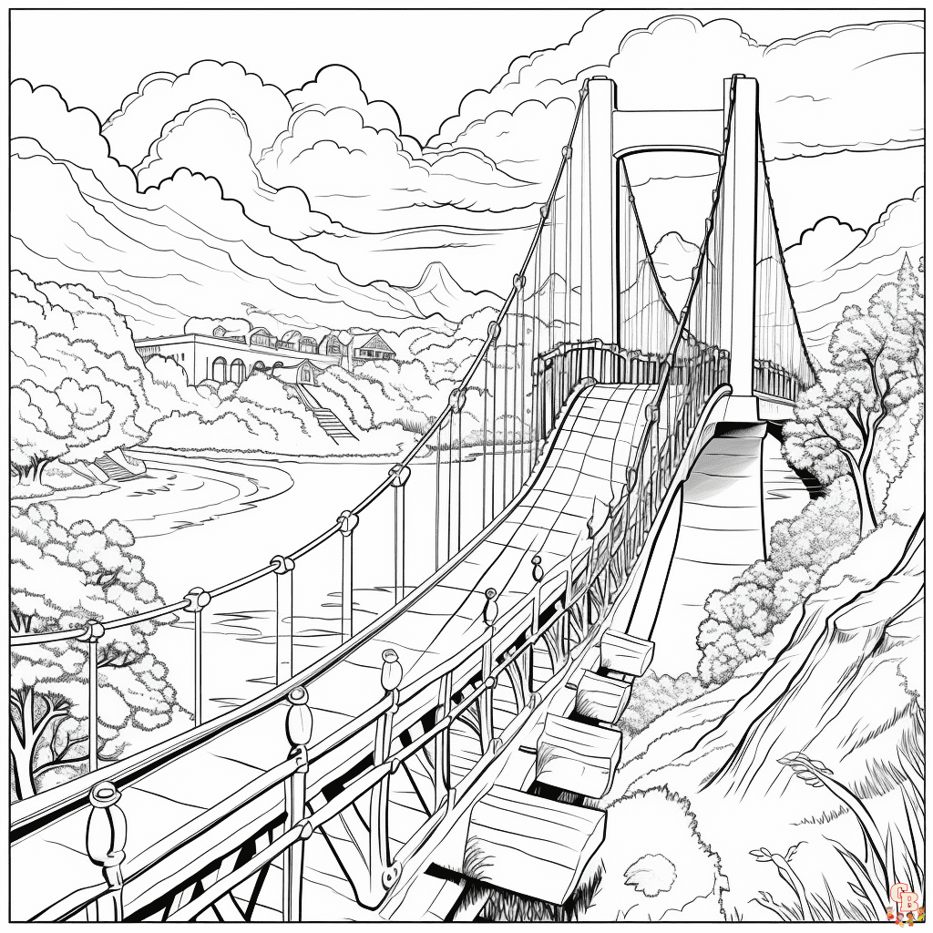 Bridge coloring pages free