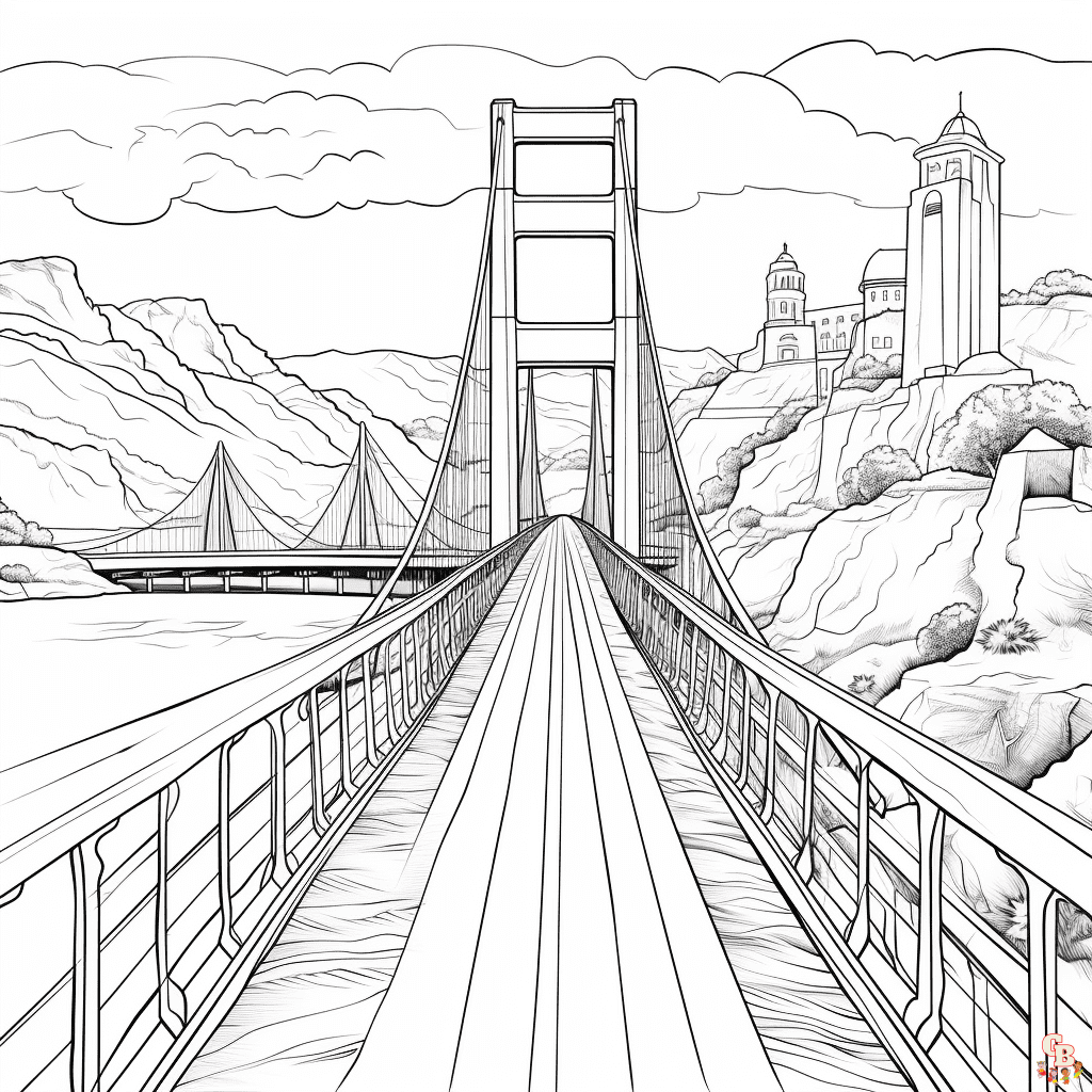 Bridge coloring pages printable free