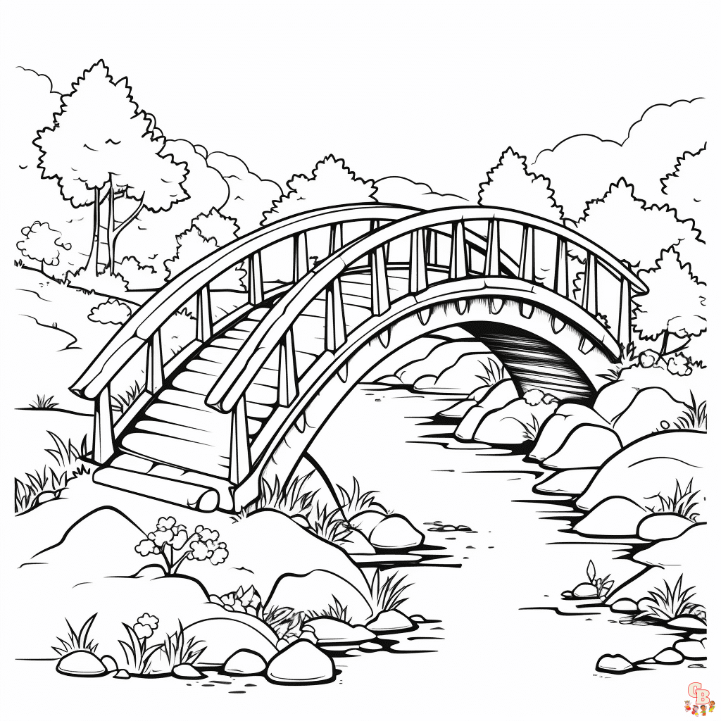 Bridge coloring pages to print