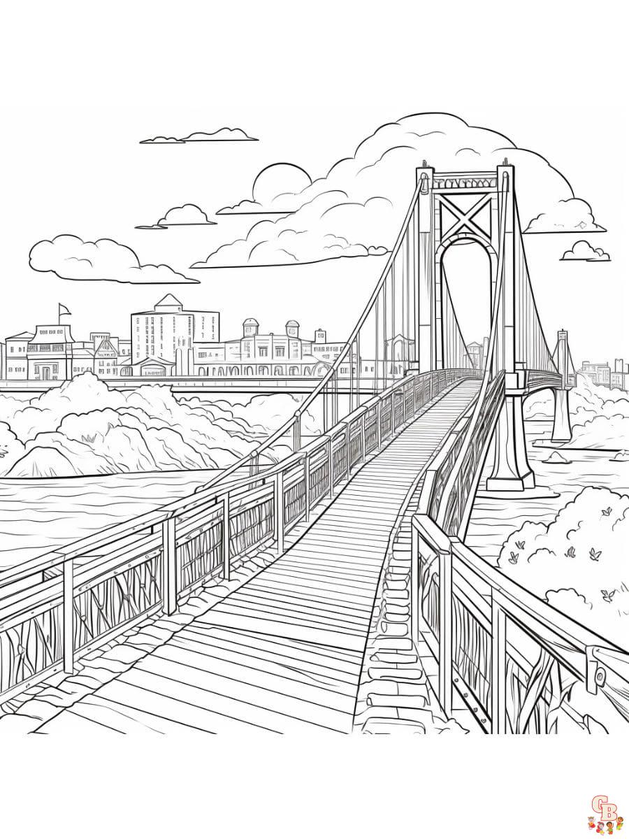 Bridge coloring pages