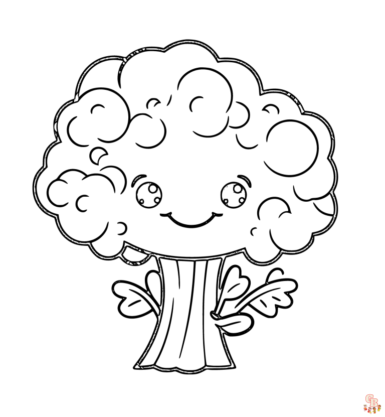 Printable Broccoli Coloring Pages Free For Kids And Adults