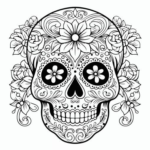 Printable Calavera Coloring Pages Free For Kids And Adults