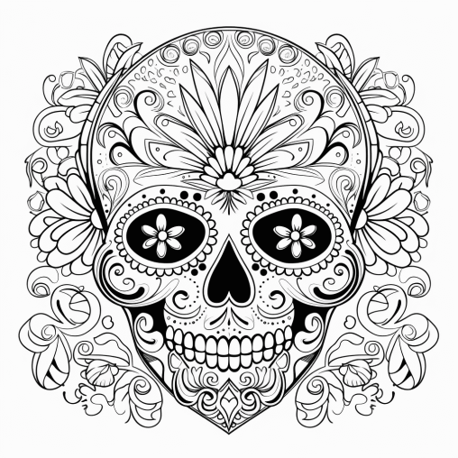 Printable Calavera Coloring Pages Free For Kids And Adults